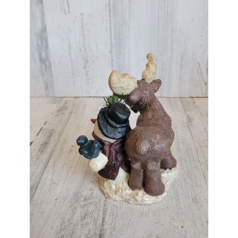 Woodland moose vintage snowman Home decor‎ figure bird